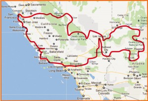 Usere Harley Davidson Tour durch den Westen der USA - Route